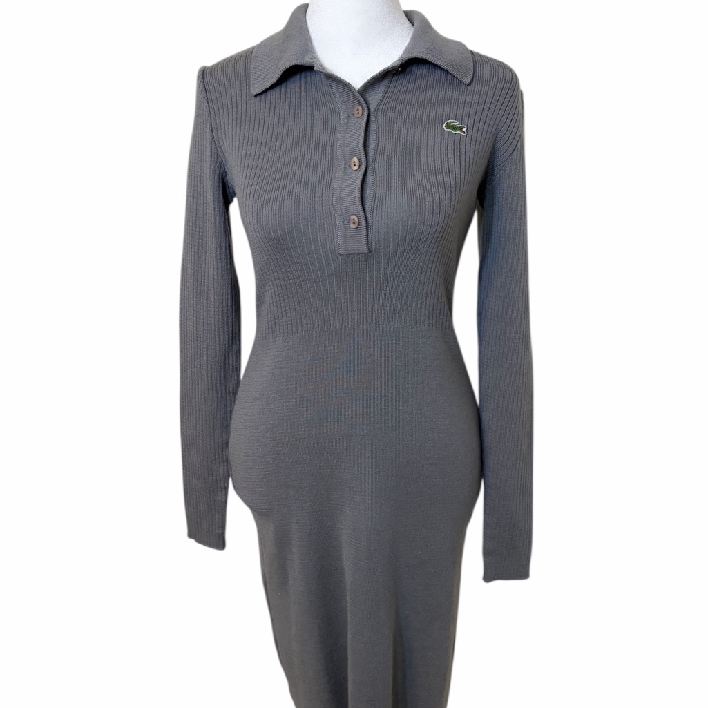 Lacoste Charcoal Long Sleeve Dress